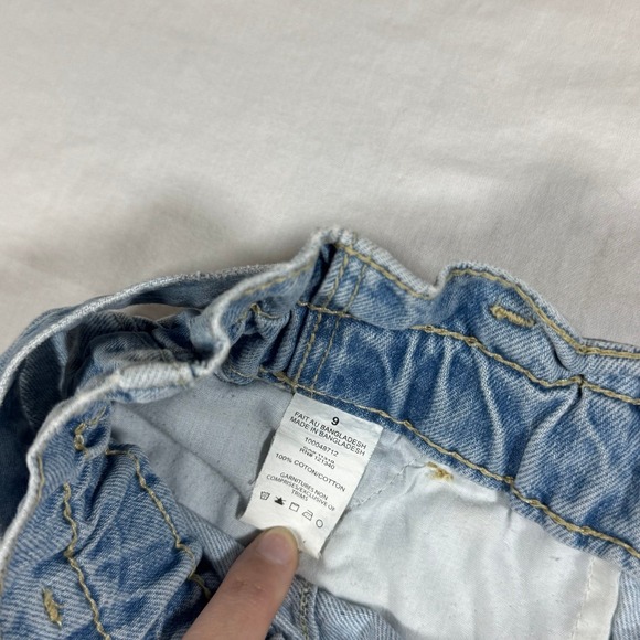 Garage High waisted blue denim shorts w/ denim belt size 9 - Picture 4 of 9